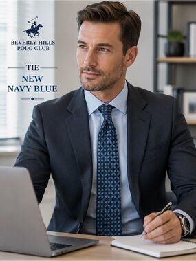 Beverly Hills Polo Club tie, New Navy Blue men’s tie